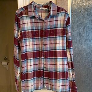 Soft flannel button up shirt